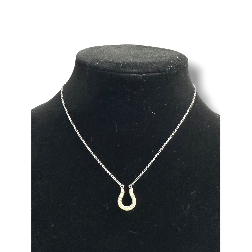 Unbranded Horseshoe Pendant Necklace Women OS Silver Crystal Luck Equestrian